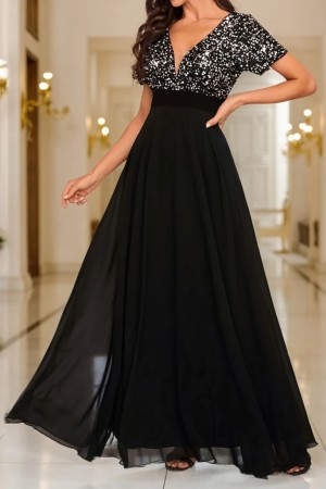 K72260-SIYAH BLACK DRESS