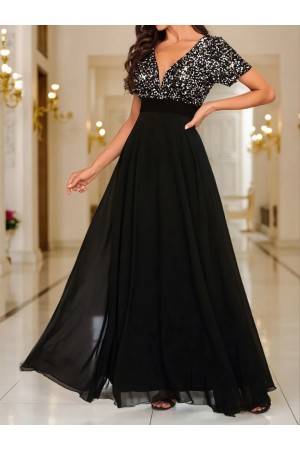 K72260-SIYAH SİYAH ELBİSE