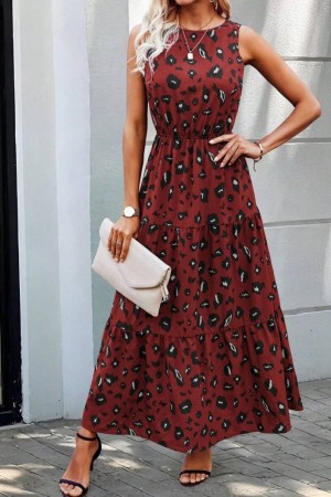 K72282-BORDO RED DRESS