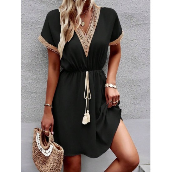 K72301-SIYAH BLACK DRESS