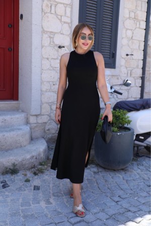 K72307-SIYAH BLACK DRESS