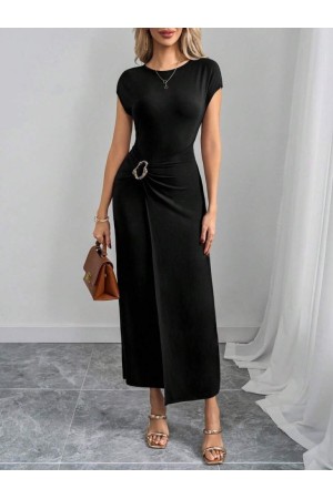 K72309-SIYAH SİYAH ELBİSE