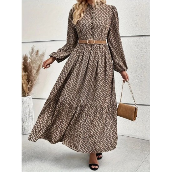 K72311-VIZON "SÜTLÜ KAHVE" DRESS