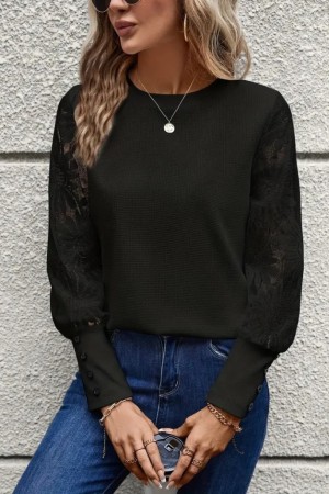 K72324-SIYAH BLACK BLOUSE