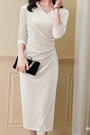 K72352-BEJ BEIGE DRESS
