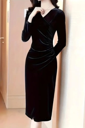 K72352-SIYAH BLACK DRESS