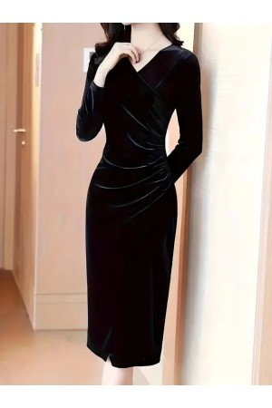 K72352-SIYAH SİYAH ELBİSE