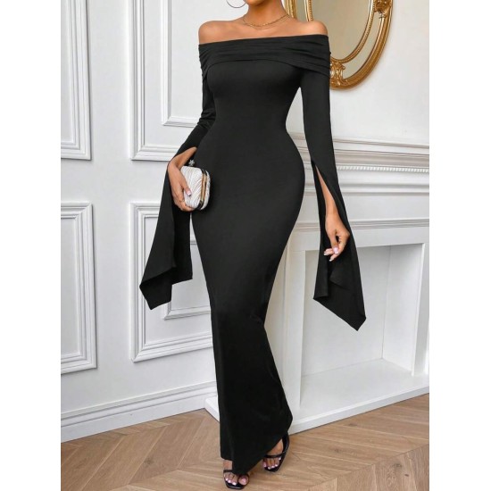 K72366-SIYAH BLACK DRESS
