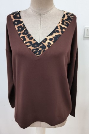 K72371-KAHVE COFFEE BLOUSE
