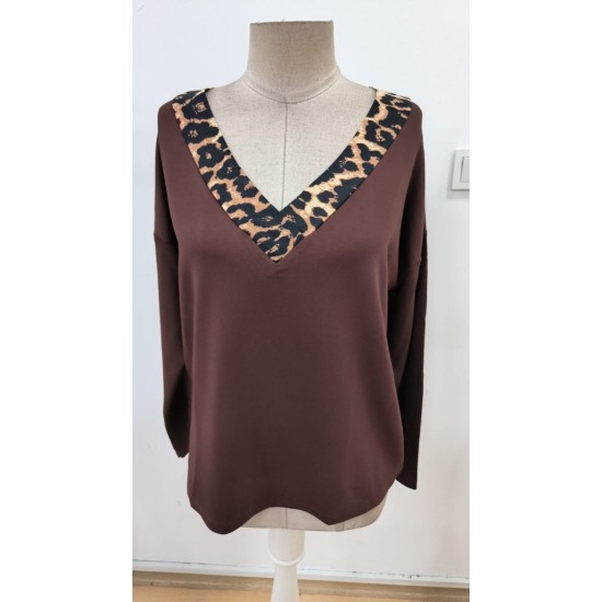 K72371-KAHVE COFFEE BLOUSE