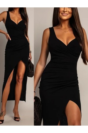 K72381-SIYAH SİYAH ELBİSE