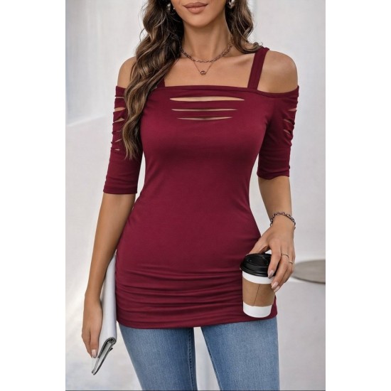 K72382-BORDO BORDO BLUZ