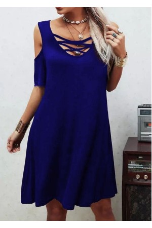 K7254 LACİVERT ELBİSE