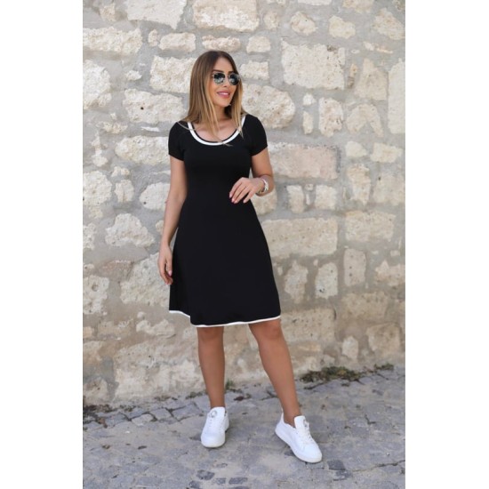 K76088-SIYAH BLACK DRESS