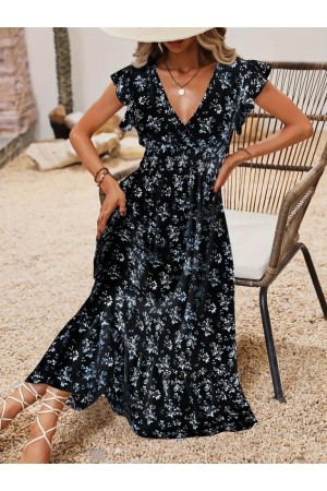 K76151-SIYAH SİYAH ELBİSE