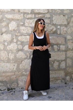 K76152-SIYAH SİYAH ELBİSE