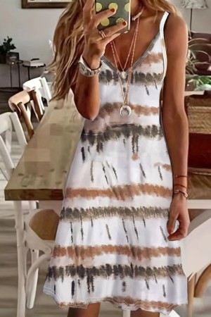 K76159-KAHVE COFFEE DRESS