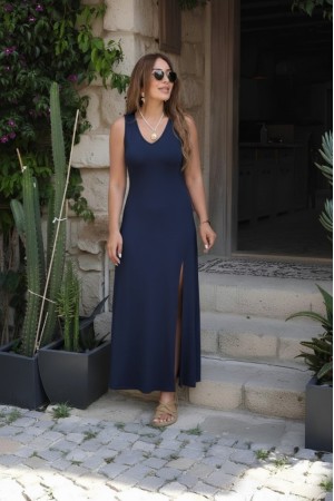 K76173-LACIVERT LACİVERT ELBİSE
