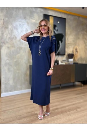 K76179-LACIVERT LACİVERT ELBİSE