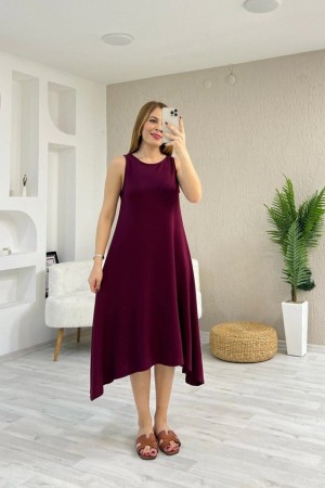K76182-BORDO Burgundy DRESS