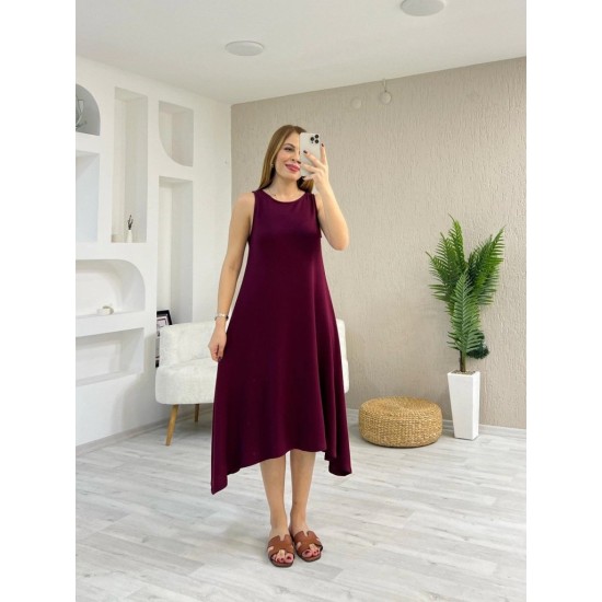 K76182-BORDO Burgundy DRESS