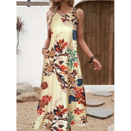 K76187-CICEKLI Patterned DRESS