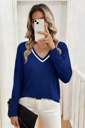 K76220-LACIVERT LACİVERT BLUZ