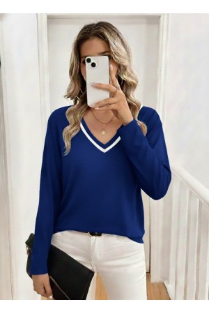 K76220-LACIVERT LACİVERT BLUZ