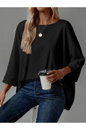 K76226-SIYAH SİYAH BLUZ