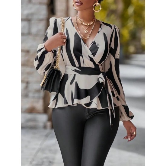 K76235-DESENLI Patterned BLOUSE