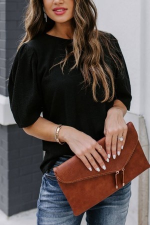 "K81013 - SIYAH" BLACK BLOUSE