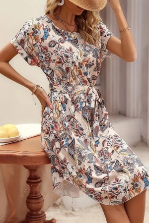 K81065-DESENLI Patterned DRESS
