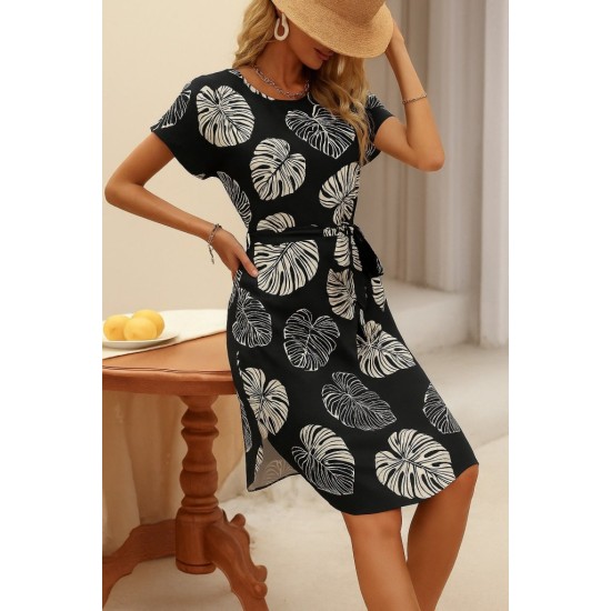 K81065-YAPRAK_DESEN Patterned DRESS