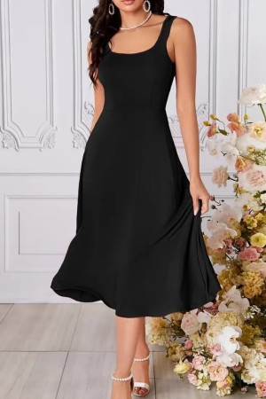 K82019-SIYAH BLACK DRESS