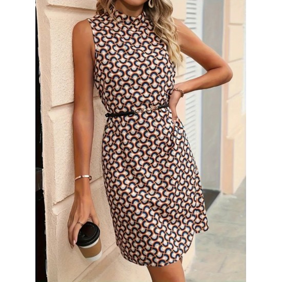 K82021-DESENLI Patterned DRESS