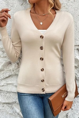 K84009-KREM BEIGE CARDIGAN