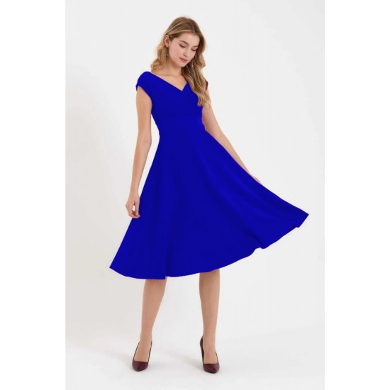 K8585-MAVI "SAKS MAVİ" DRESS