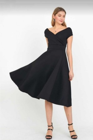 K8585-SIYAH BLACK DRESS