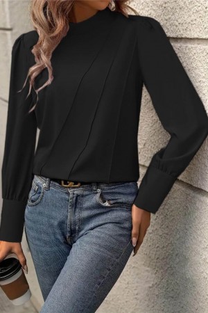K86013-SIYAH SİYAH BLUZ