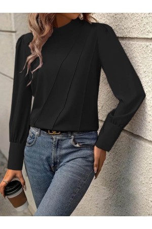 K86013-SIYAH SİYAH BLUZ