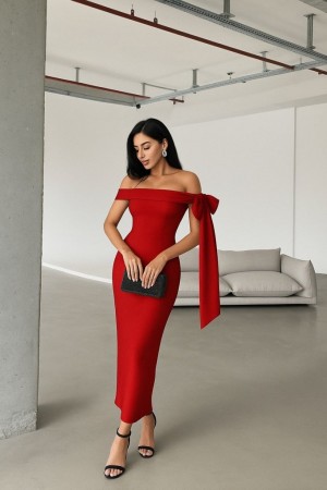 K8610-KIRMIZI KIRMIZI ELBİSE