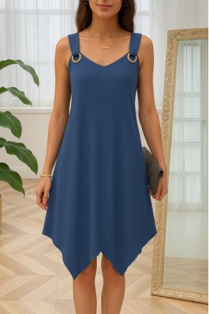 K87133-LACIVERT LACİVERT ELBİSE