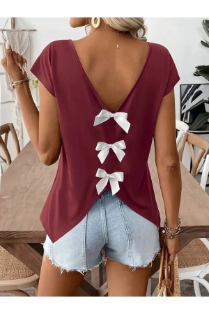 K87152-BORDO BORDO BLUZ