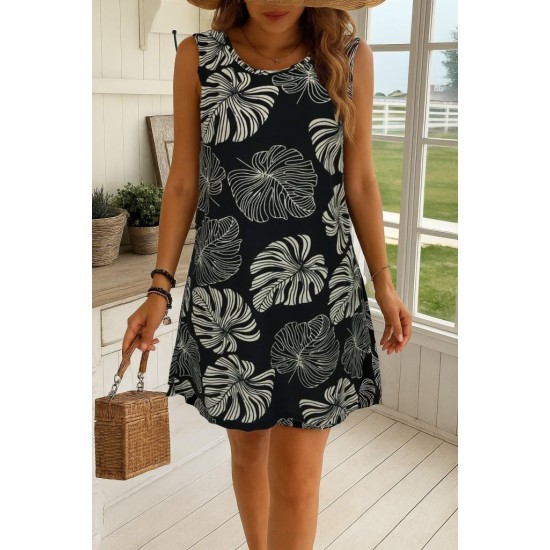 K87156-YAPRAK_DESEN GREEN DRESS