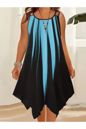 K87157-MAVI MAVİ ELBİSE