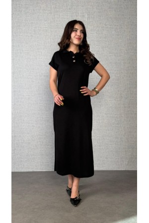 K87166-SIYAH SİYAH ELBİSE