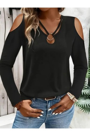 K87204-SIYAH SİYAH BLUZ