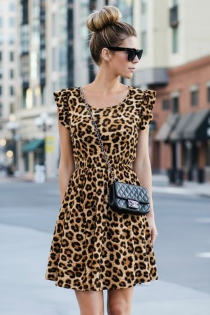 K87225-LEOPAR LEOPARD DRESS