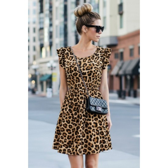 K87225-LEOPAR LEOPARD DRESS
