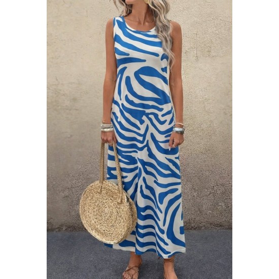 K87227-MAVI MAVİ ELBİSE